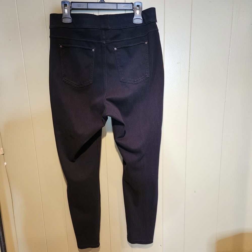 HUE Black Stretch Jeggings | Size 1X | Sporty Side-Stripe Comfort Fit - Picture 2 of 4